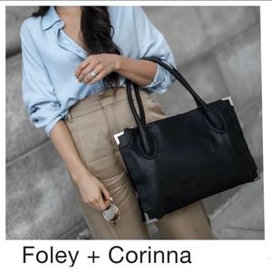 Foley + Corinna “Frankie” tote/shoulder bag satchel black leather